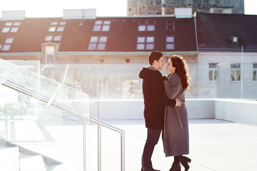 Shooting für ein Gewinnspiel des MQ Wien mit dem Magazin MISS für die erste Hochzeit in der MQ Libelle